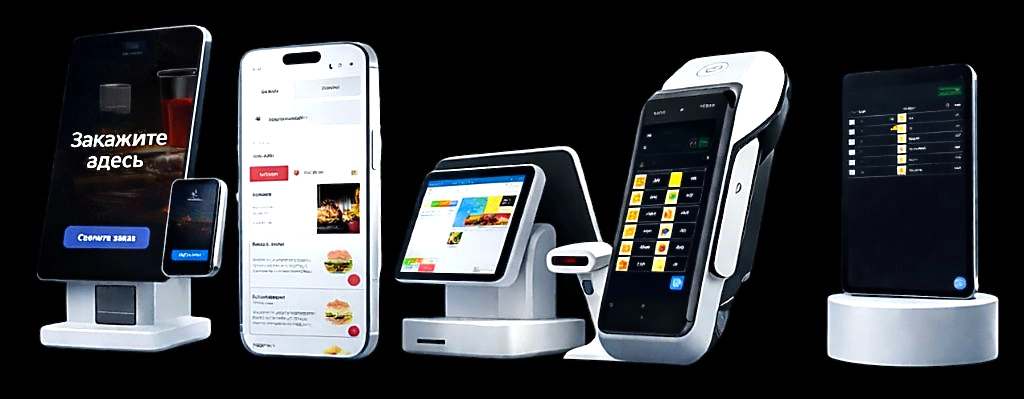 Киоск, смартфон, POS-терминал, портативная касса и планшет с Paloma365